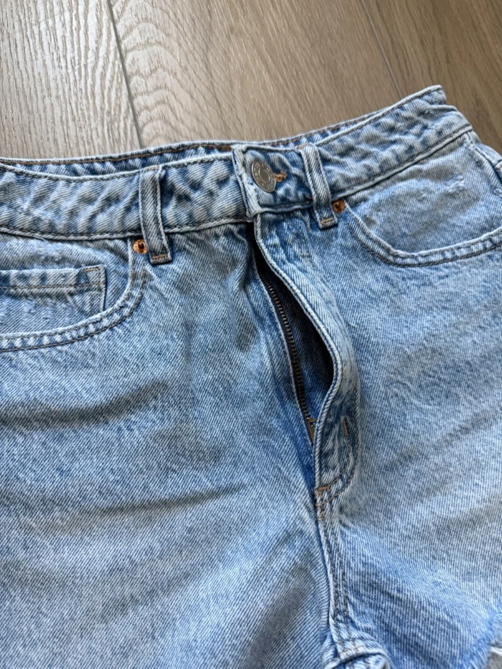 Garage blue denim festival shorts